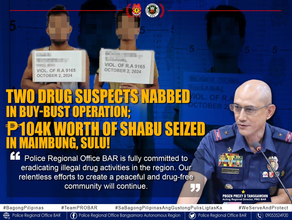 Joint Operation in Maimbung, Sulu Leads to Arrest of Two Drug Suspects ...