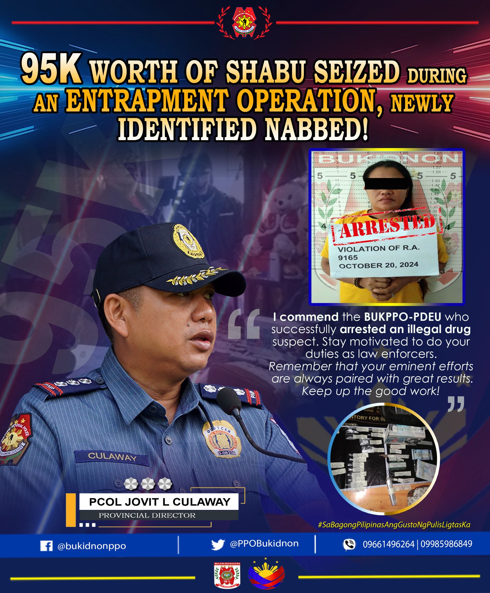 P95K Worth of Shabu Seized in Bukidnon Entrapment Operation, Female ...