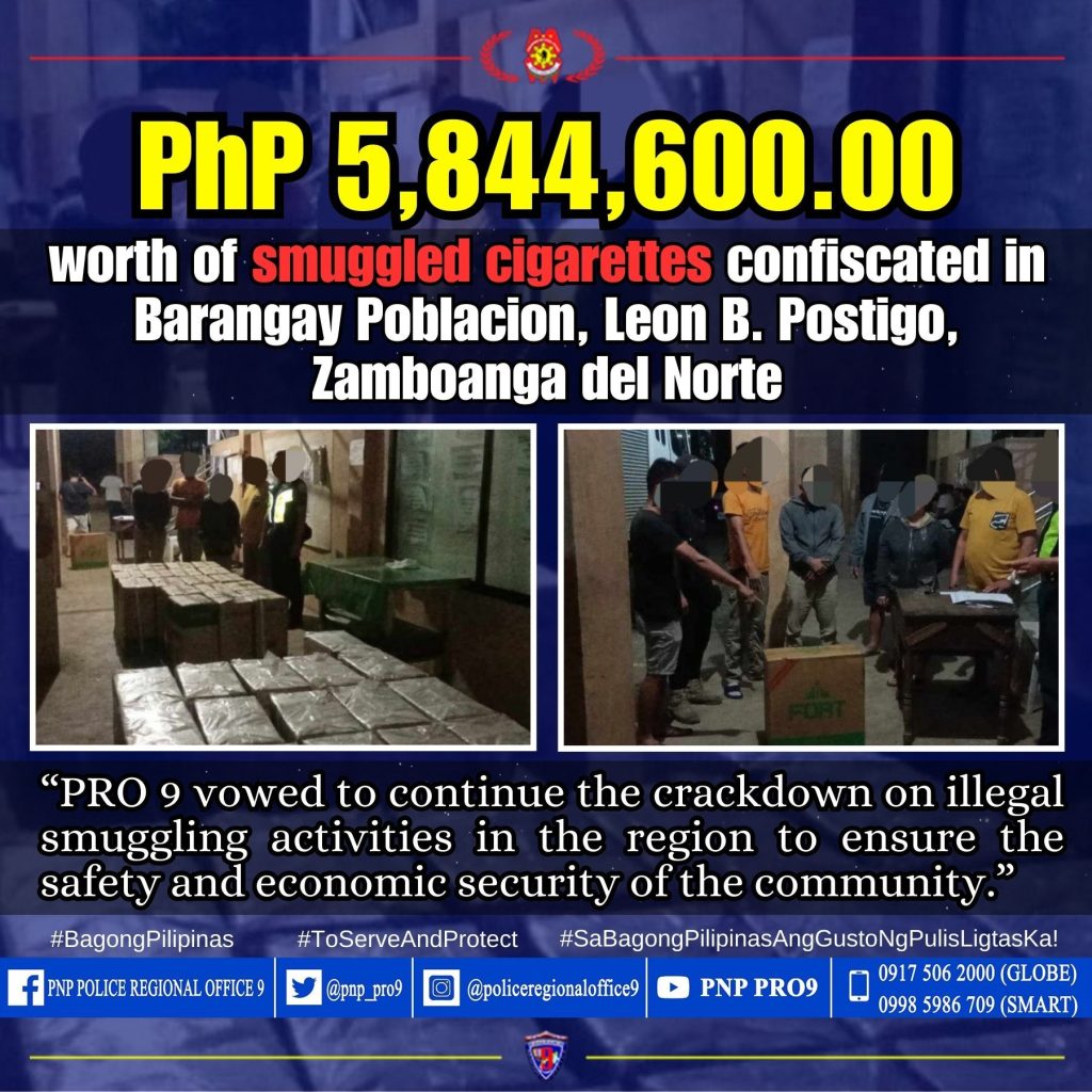 PRO 9 Seizes Smuggled Cigarettes Worth Over ₱5 Million in Zamboanga del ...