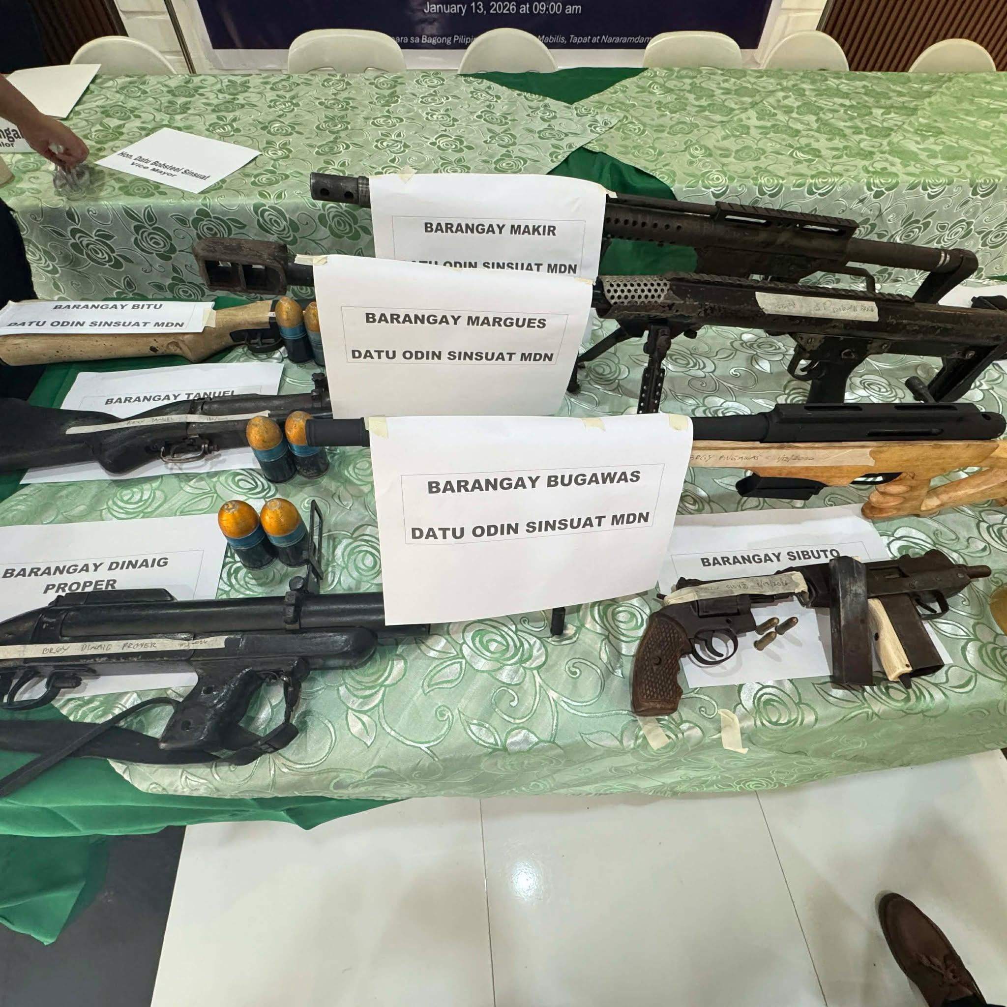 Datu Weapon 11 Loose Firearms, High-Powered Weapons and Explosives Surrendered in ...